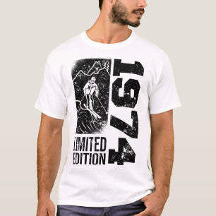Skiërs Skiler Vintage Geboren 1974 Verjaardag Skië T-shirt