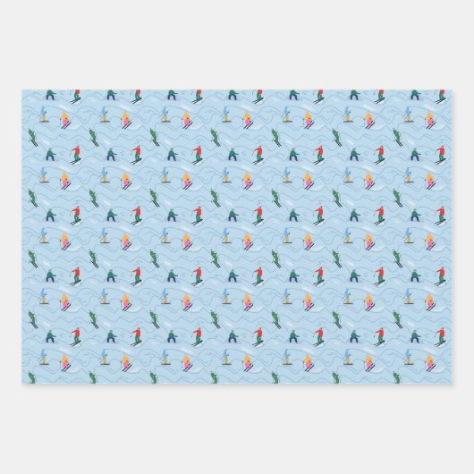 Skiërs snowboarders op de Moguls wintersport Inpakpapier Vel (Voorkant 2)