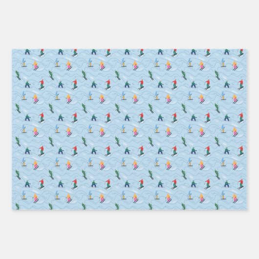 Skiërs snowboarders op de Moguls wintersport Inpakpapier Vel (Voorkant)