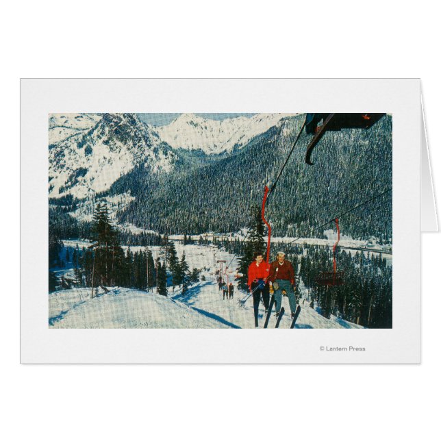 Skiers van de voorzitter Snoqualmie Pass, WA (Voorkant Horizontaal)