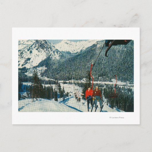 Skiers van de voorzitter Snoqualmie Pass, WA Briefkaart (Voorkant)