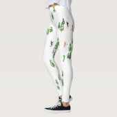 Skiers voor kerstmis op feestdag leggings (Links)