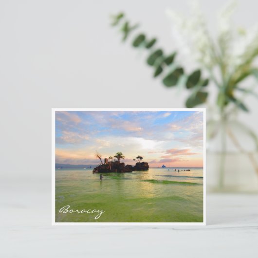 skies boracay rock briefkaart (Staand voorkant)