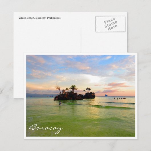 skies boracay rock briefkaart (Voorkant / Achterkant)