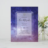 Skies Boven BAR MITZVAH Galaxy Blauw Goud Elegant (Staand voorkant)