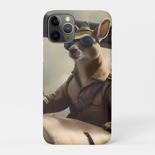 Skies: De Kangoeroe Pilot In Het Oude Vliegtuig Case-Mate iPhone Case (Achterkant)