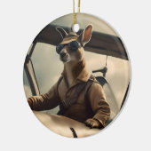Skies: De Kangoeroe Pilot In Het Oude Vliegtuig Keramisch Ornament (Links)