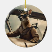 Skies: De Kangoeroe Pilot In Het Oude Vliegtuig Keramisch Ornament (Achterkant)