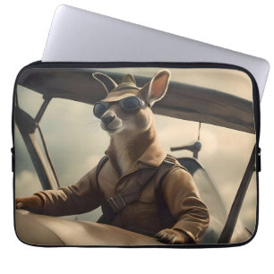 Skies: De Kangoeroe Pilot In Het Oude Vliegtuig Laptop Sleeve