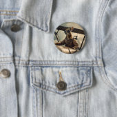 Skies: De Kangoeroe Pilot In Het Oude Vliegtuig Ronde Button 5,7 Cm (In situ)