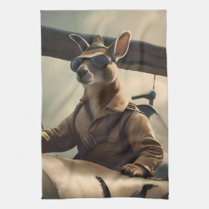  Skies: De Kangoeroe Pilot In Het Oude Vliegtuig Theedoek