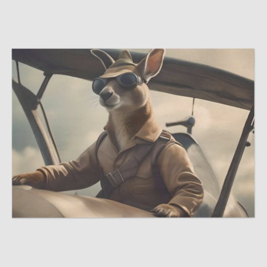  Skies: De Kangoeroe Pilot In Het Oude Vliegtuig Tissuepapier (Voorkant)