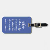 Skies of Bright Blue Personalized Funny Humor Bagagelabel (Voorkant horizontaal)