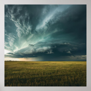 Skies of Fury: Natuur's Wrath Over The Plains Poster