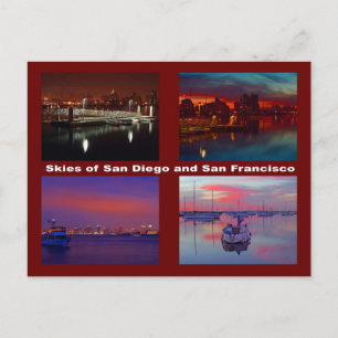 Skies of San Diego en San Francisco Briefkaart