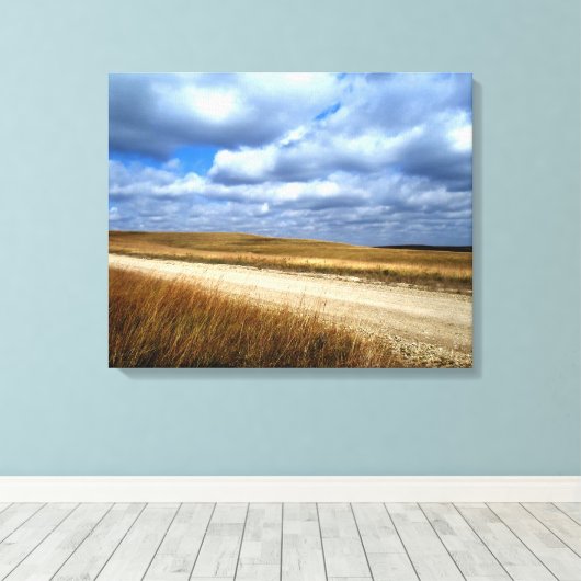 Skies over de Flint Hills canvas print (Insitu (Houten vloer))