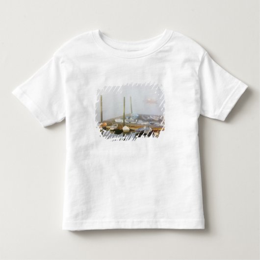 Skiffs and ochtend mist in Southwest Harbour, Kinder Shirts (Voorkant)