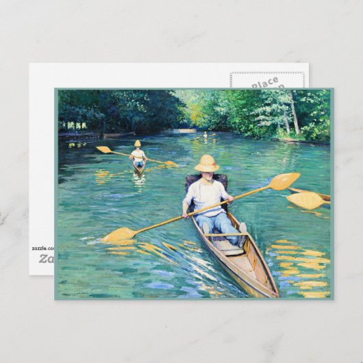 Skiffs, kunstwerk van Gustave Caillebotte Briefkaart (Voorkant / Achterkant)