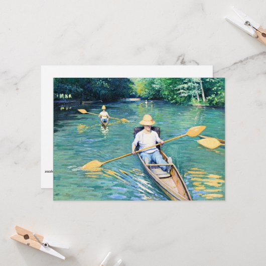 Skiffs, kunstwerk van Gustave Caillebotte, Kaart (Voorkant / Achterkant in situ)