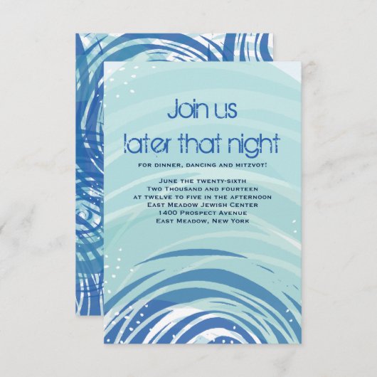 SKIG Bar Bat Mitzvah Party Card Kaart (Voorkant / Achterkant)