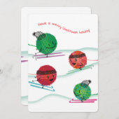 Skigaren breinaalden haak kerstkaart (Voorkant / Achterkant)