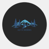 Skigebied Alta Sierra California Ronde Sticker (Voorkant)