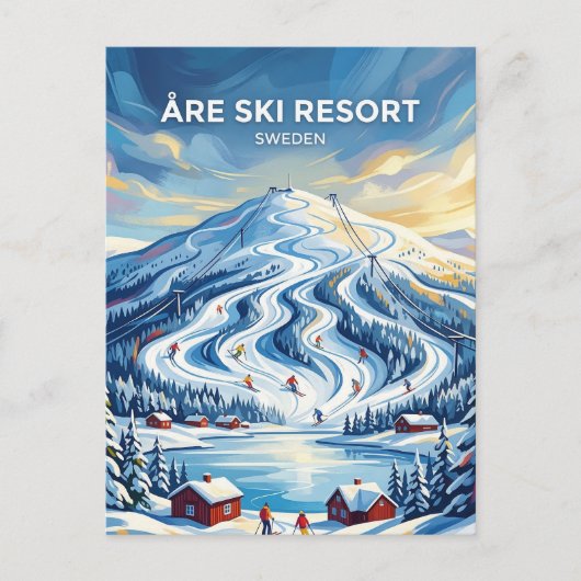 Skigebied Åre Zweden Briefkaart (Voorkant)
