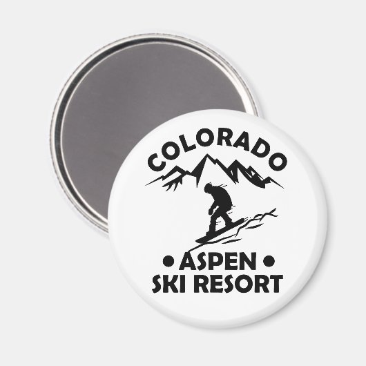 Skigebied Aspen Colorado Magneet (Voorkant / Achterkant)