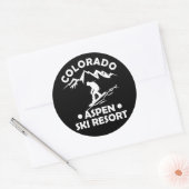 Skigebied Aspen Colorado Ronde Sticker (Envelop)
