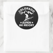 Skigebied Aspen Colorado Ronde Sticker (Tas)