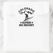 Skigebied Aspen Colorado Ronde Sticker (Tas)
