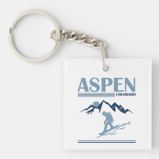 Skigebied Aspen Colorado Sleutelhanger (voorkant)