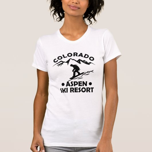 Skigebied Aspen Colorado T-shirt (Voorkant)
