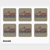 Skigebied Aspen Colorado Vierkante Sticker (Vel)