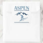 Skigebied Aspen Colorado Vierkante Sticker (Tas)