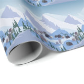 Skigebied:  berglandschap cadeaupapier (Rol Hoek)