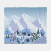 Skigebied: berglandschap fleece deken (Voorkant (Horizontaal))