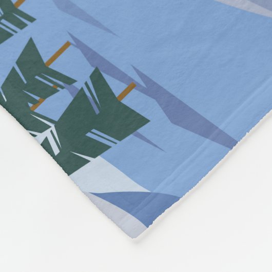 Skigebied:  berglandschap fleece deken (Hoek)