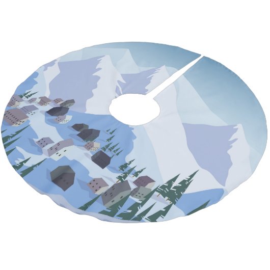 Skigebied:  berglandschap kerstboom rok (Gekanteld)