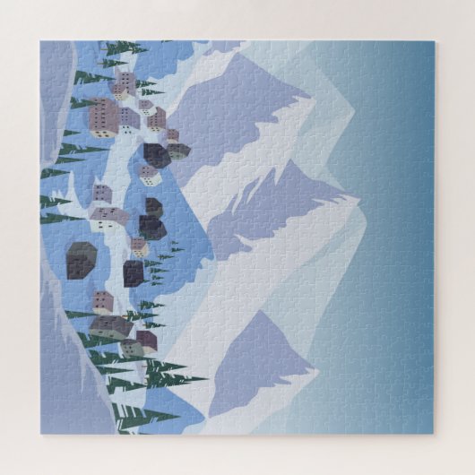 Skigebied:  berglandschap legpuzzel (Horizontaal)