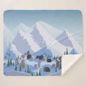 Skigebied: berglandschap sherpa deken (Voorkant (horizontaal))