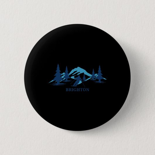 Skigebied Brighton Utah Ronde Button 5,7 Cm (Voorkant)