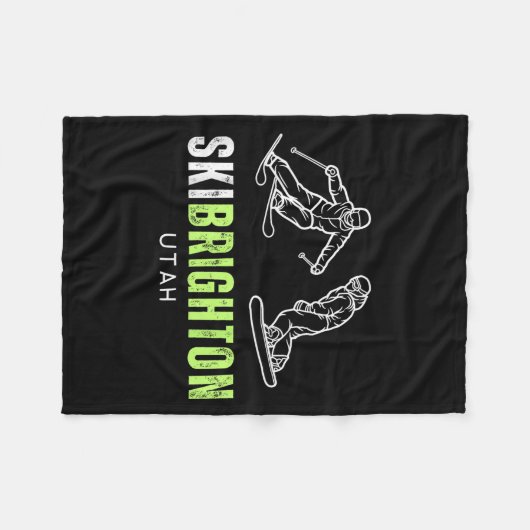 Skigebied Brighton Utah Skigebied Snowboarding Res Fleece Deken (Voorkant (Horizontaal))