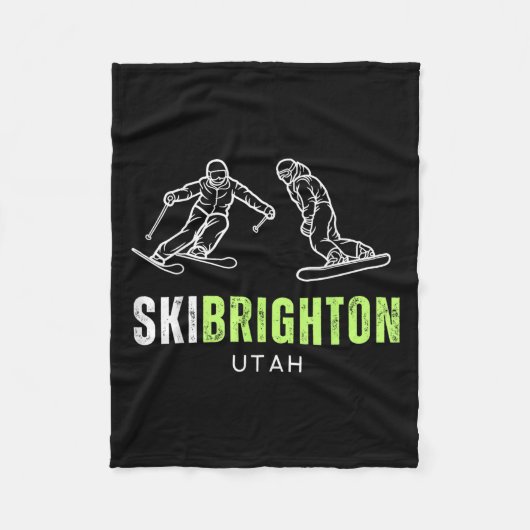 Skigebied Brighton Utah Skigebied Snowboarding Res Fleece Deken (Voorkant)