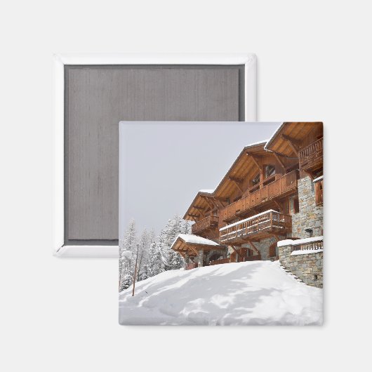 Skigebied chalet magneet (Voorkant / Achterkant)