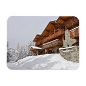 Skigebied chalet rechthoekige fotomagneet magneet (Horizontaal)