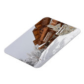 Skigebied chalet rechthoekige fotomagneet magneet (Linkerzijde)