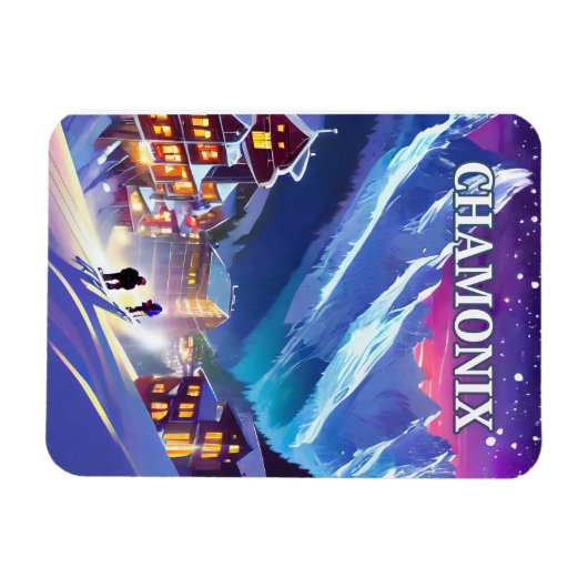 Skigebied Chamonix, alpineskiër Magneet (Horizontaal)