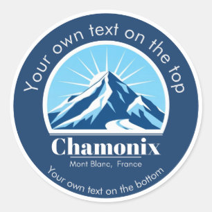 Skigebied Chamonix Mont Blanc Frankrijk Ronde Sticker