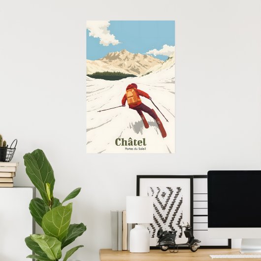 Skigebied Chatel Reisposter Poster (Thuiskantoor)